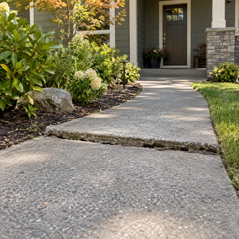 A worn concrete surface illustrating a repair project